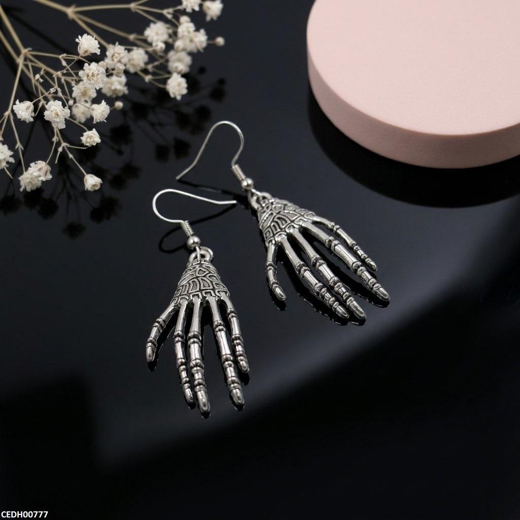 CEDH00777 MZM Skeleton Hand Earrings - CEDH