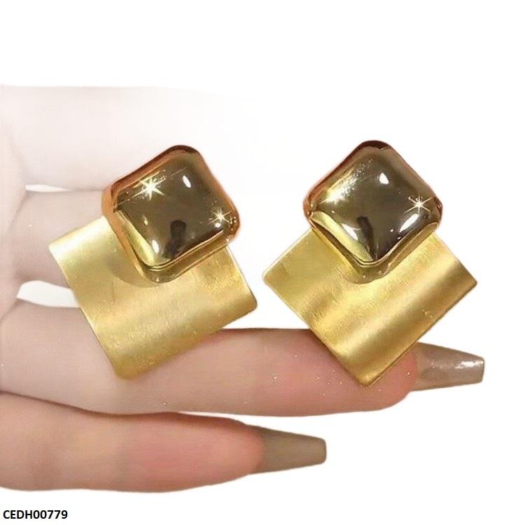 CEDH00779 ZCD Square Drop Stainles Steel Earrings - CEDH