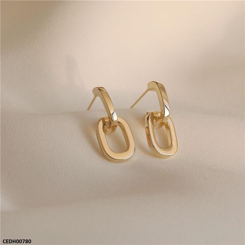 CEDH00780 ZCD Stainless Steel Link Chain Drop Earrings Pair