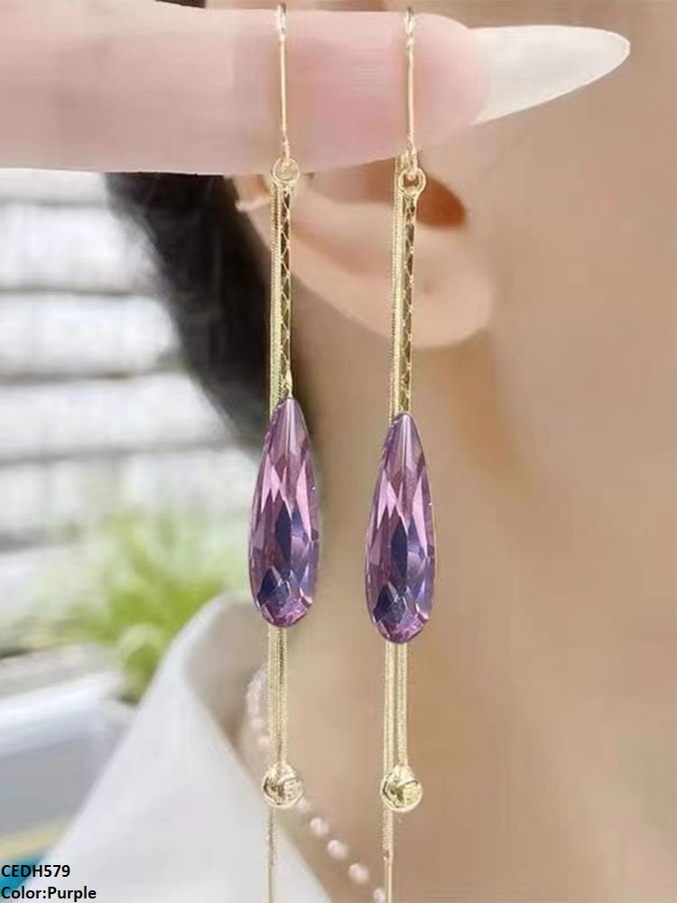 CEDH579 ZCD Tear/Chain Drop Earrings - CEDH