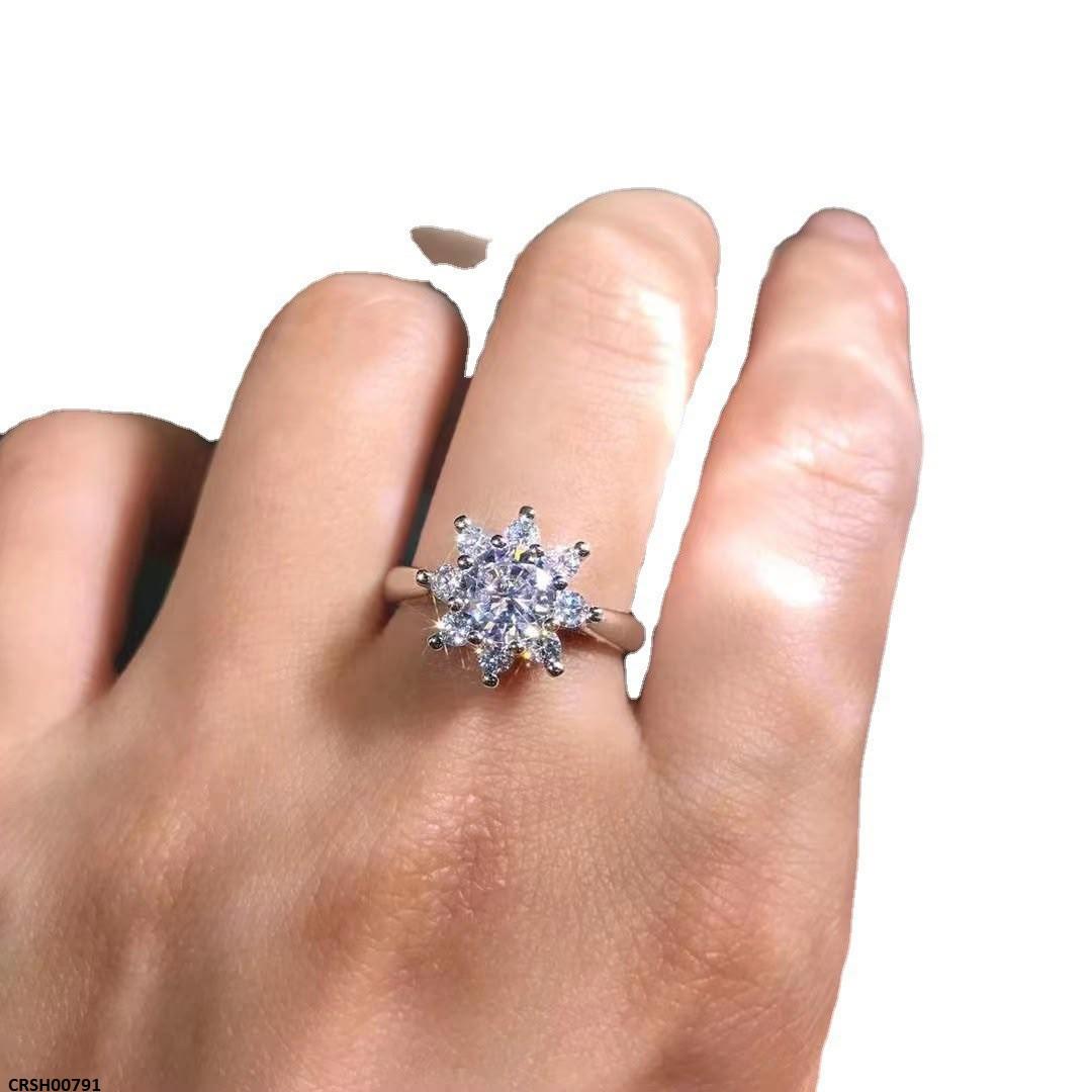 CRSH00791 JJF Flower Stone Ring Adjustable - CRSH