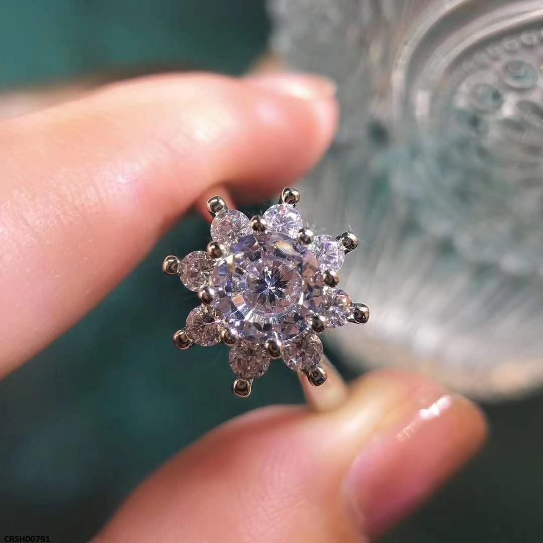 CRSH00791 JJF Flower Stone Ring Adjustable - CRSH