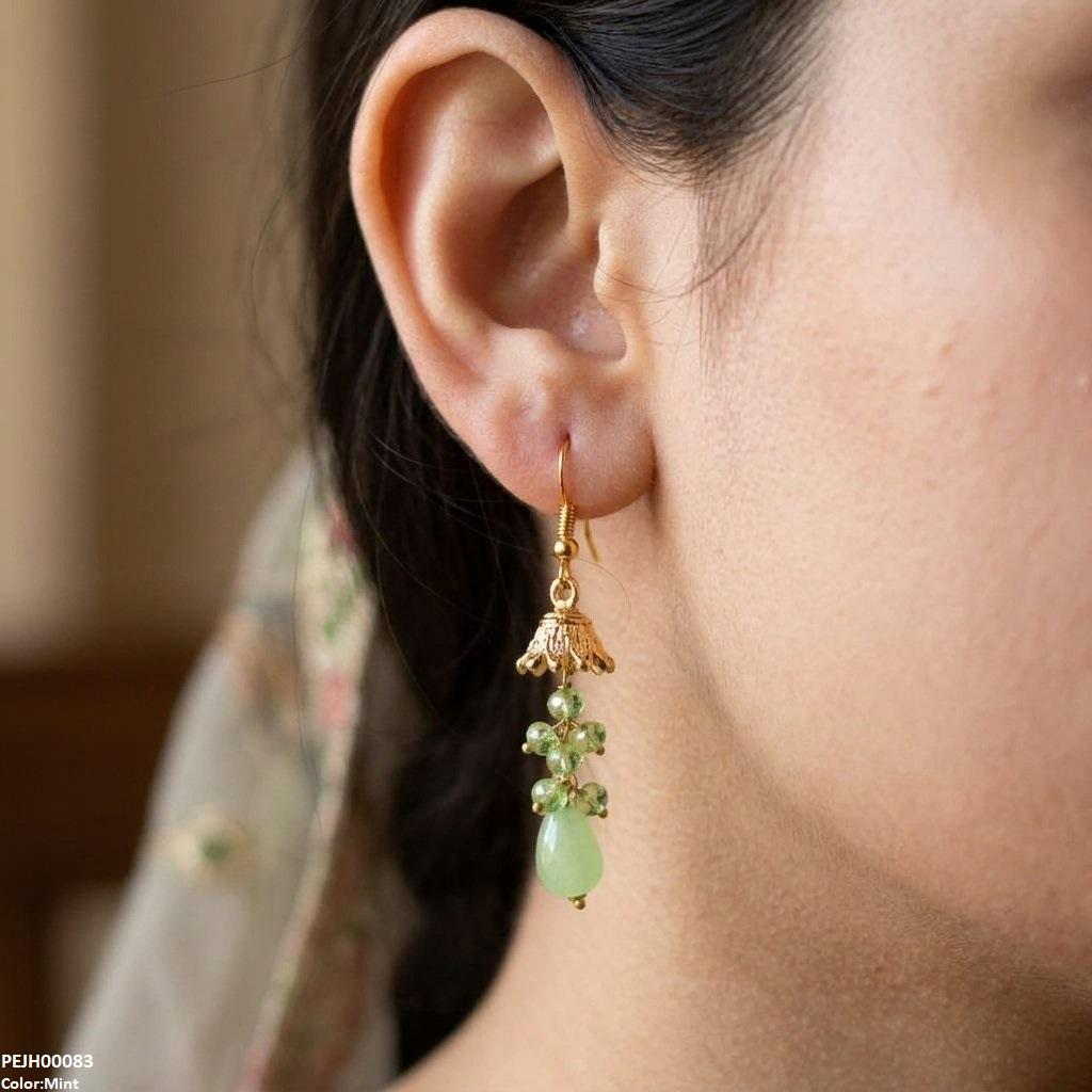 PEJH00083 MZM Round Pearl Drop Jhumki - PEJH