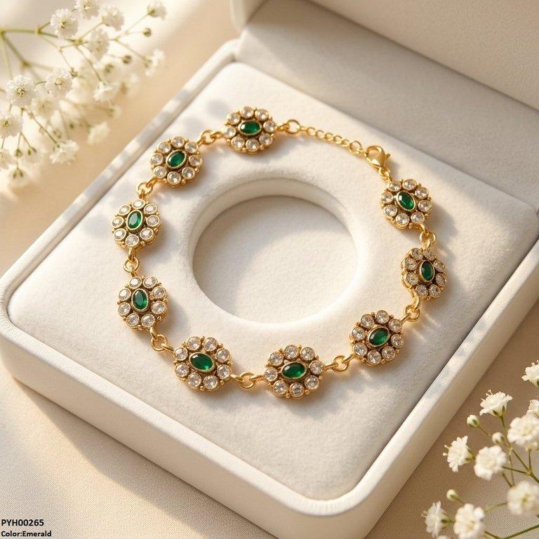 PYH00265 ABD Oval Flower Single Anklet - PYH