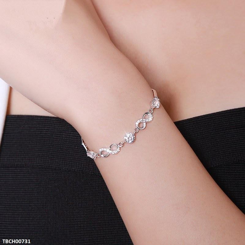 TBCH00731 JJF infinity Zircon Bracelet Adjustable - TBCH