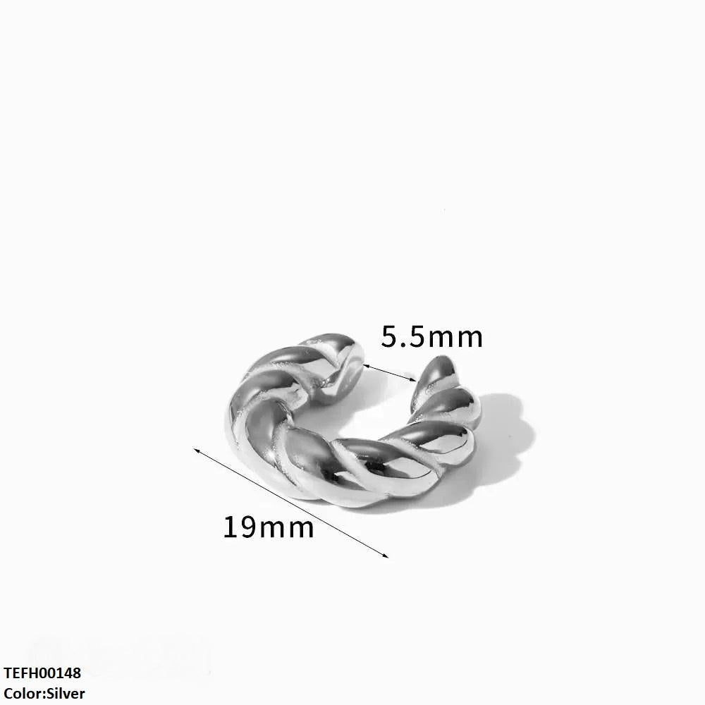 TEFH00148 QWN Stainless Steel Rope Ear cuff Single - TEFH