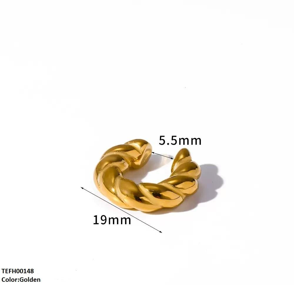 TEFH00148 QWN Stainless Steel Rope Ear cuff Single - TEFH