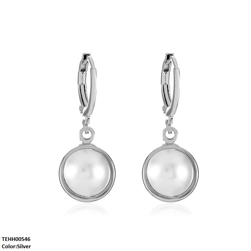 TEHH00546 QWN Round Pearl Hoops Pair -TEHH