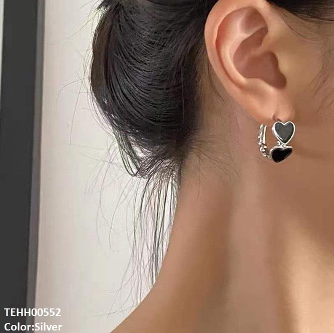 TEHH00552 QWN Round Heart Hoops Pair - TEHH