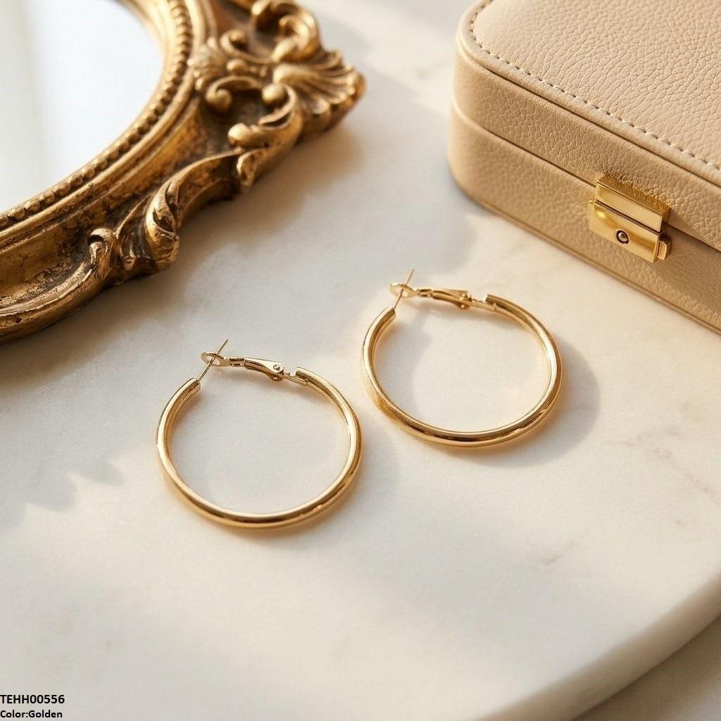 TEHH00556 ZCD Stainless Steel Round Hoops Pair - TEHH