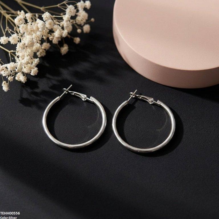 TEHH00556 ZCD Stainless Steel Round Hoops Pair - TEHH