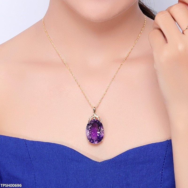 TPSH00696 JJF Oval Royal Amethyst Pendant - TPSH