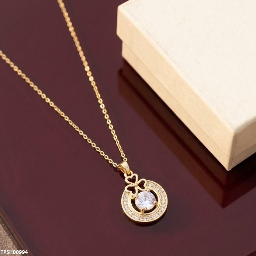 TPSH00994 TNR Stainless Steel Zircon Heart/Round Pendant - TPSH