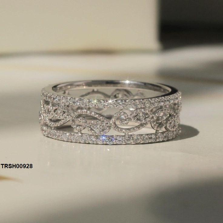 TRSH00928 KYC Filigree Flower Zircon Ring - TRSH