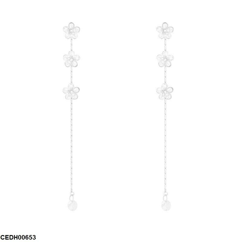 CEDH00653 DDJ Stylised flower Drop Ear Pair - CEDH