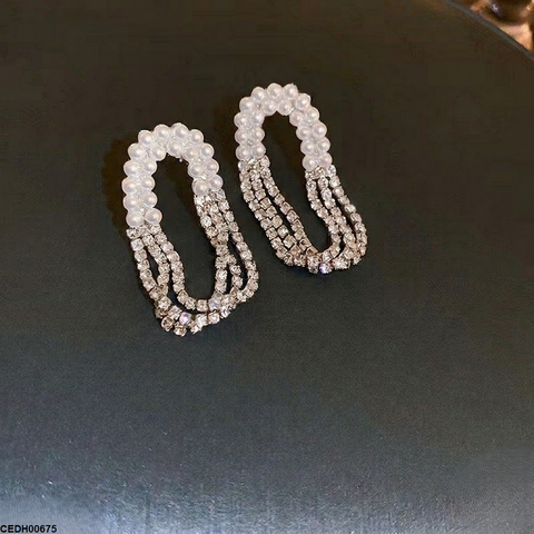 CEDH00675 LSH Pearl Chain Drop Earrings Pair - CEDH