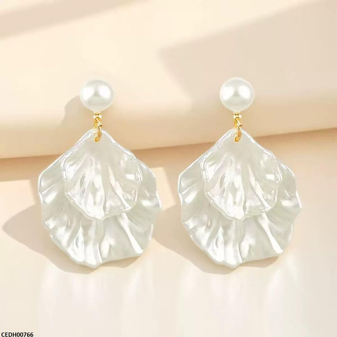 CEDH00766  QWN Double Leaf Drop Earrings - CEDH
