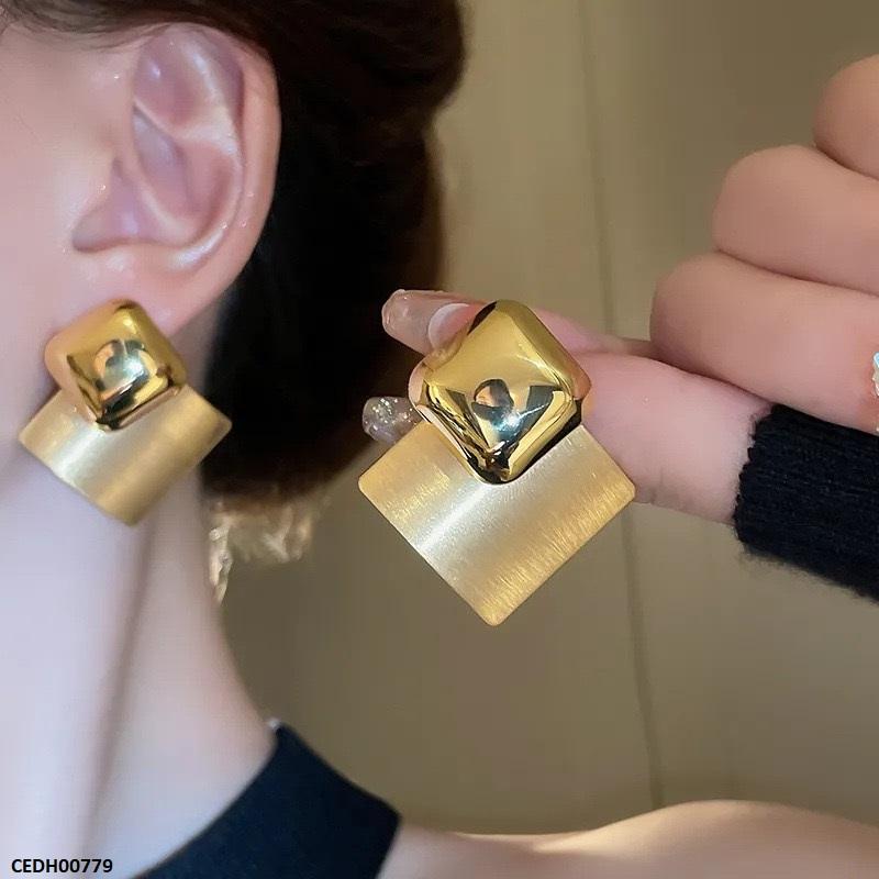 CEDH00779 ZCD Square Drop Stainles Steel Earrings - CEDH