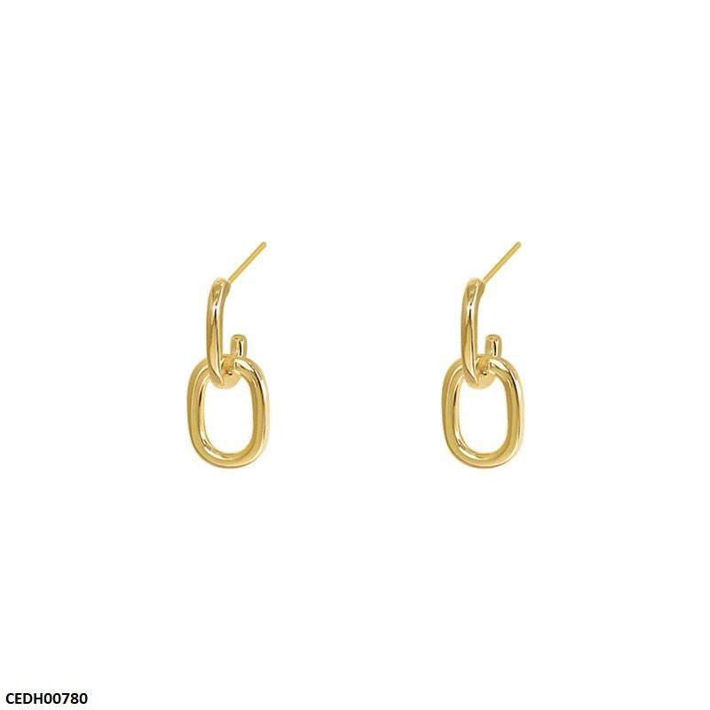 CEDH00780 ZCD Stainless Steel Link Chain Drop Earrings Pair