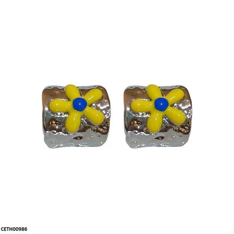 CETH00986 YHC Painted Flower Tops Pair - CETH