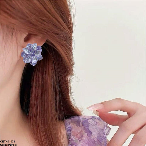CETH01031 YQG Flower Stud Tops Pair - CETH
