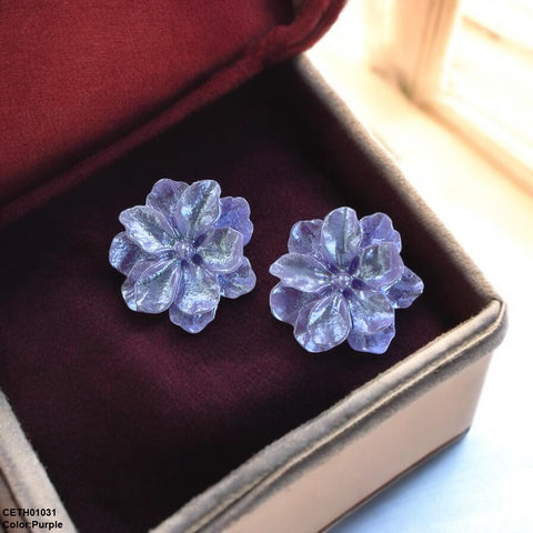 CETH01031 YQG Flower Stud Tops Pair - CETH