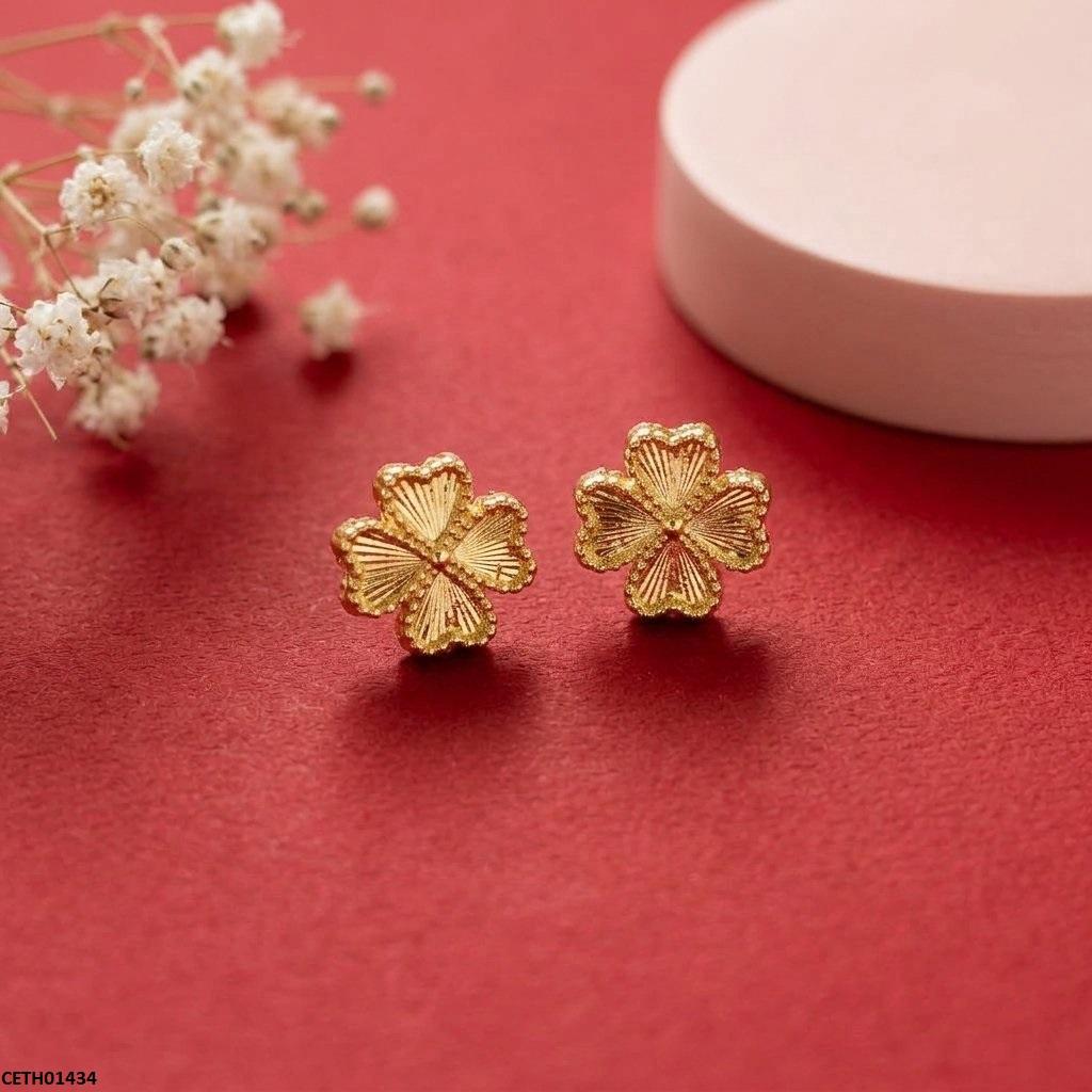CETH01434 ZCD Stainless Steel Heart Flower Tops Pair - CETH