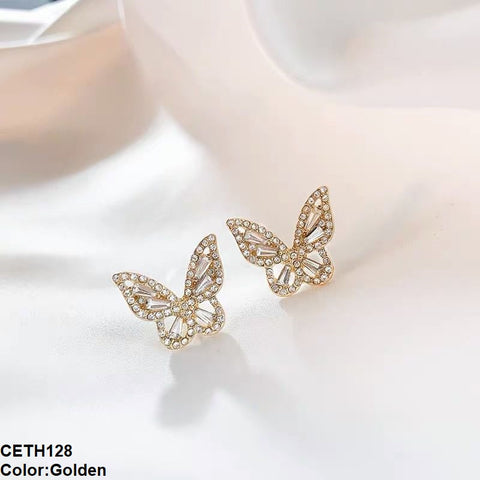 CETH128 YQG Butterfly Stud Tops Pair - CETH