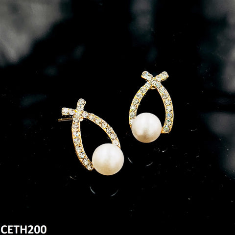 CETH200 SDQ Cross Pearl Stud Tops Pair - CETH
