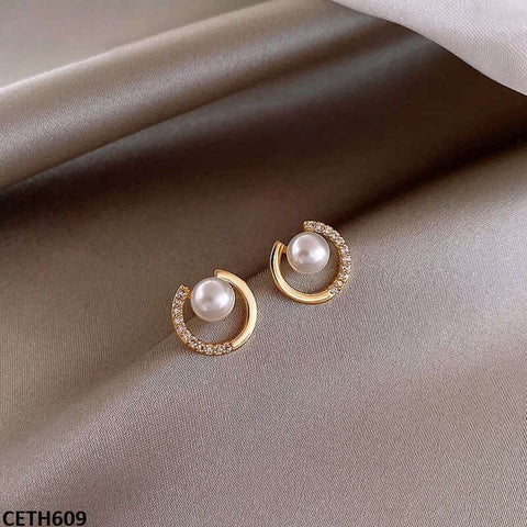 CETH609 SDQ C-Pearl Stud Tops - CETH
