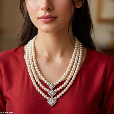 CMLH00052 SDQ Pearl Layered Mala - CMLH