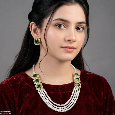 CMLH00060 FRN Rectangle Pearl Mala Set  - CMLH
