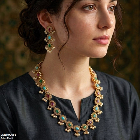 CMLH00061 SDQ Oval Stone Mala Set - CMLH