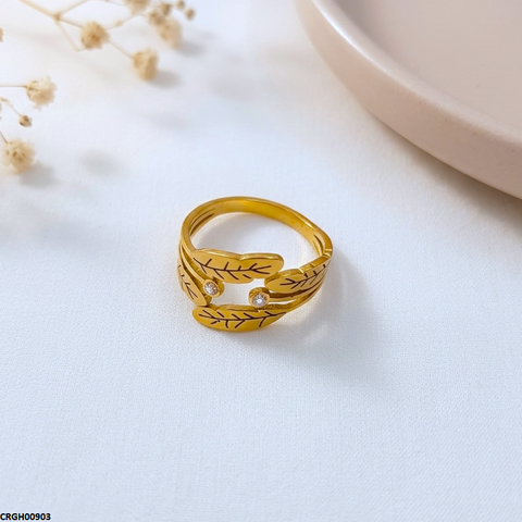 CRGH00903 MOX Stainless Steel Leaf Ring - CRGH