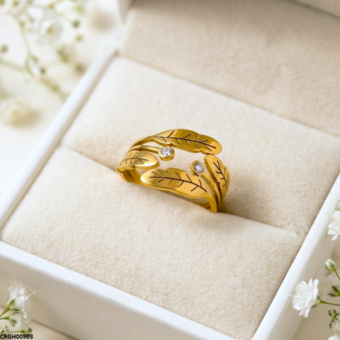 CRGH00903 MOX Stainless Steel Leaf Ring - CRGH