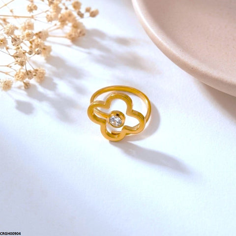CRGH00904 MOX Stainless Steel Flower Stone Ring - CRGH