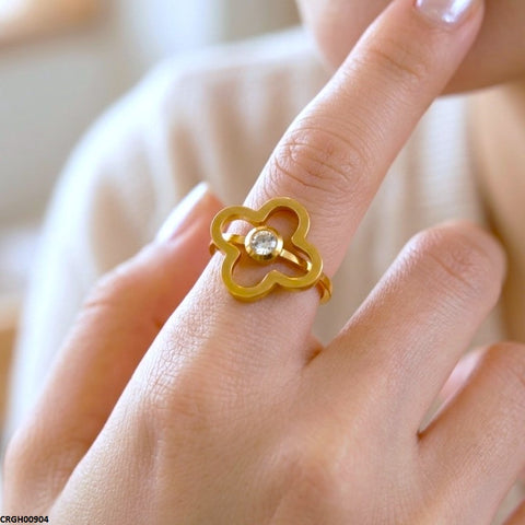CRGH00904 MOX Stainless Steel Flower Stone Ring - CRGH