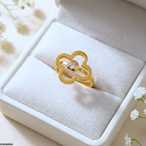 CRGH00904 MOX Stainless Steel Flower Stone Ring - CRGH