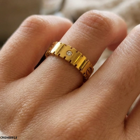 CRGH00913 MOX Stainless Steel Round Stone Ring - CRGH