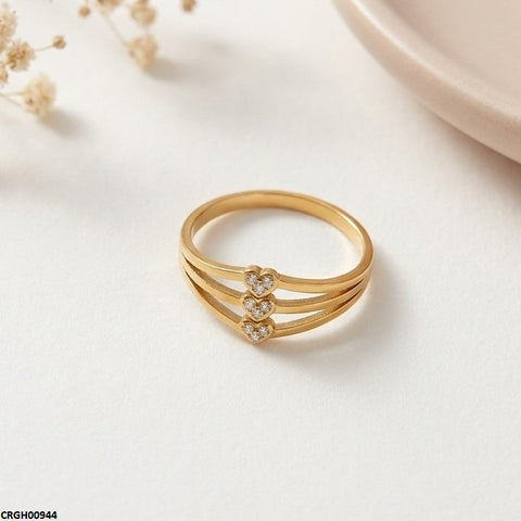 CRGH00944 MOX Stainless Steel Heart Stone Ring - CRGH