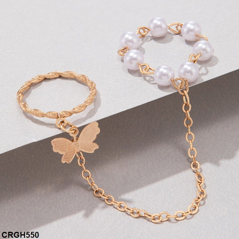 CRGH550 YYE Butterfly Link Ring Midi Ring - CRGH