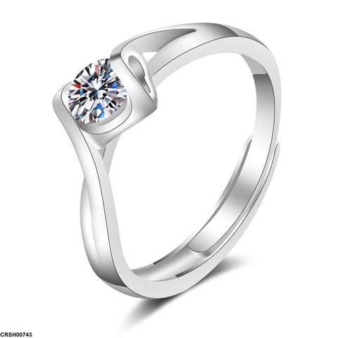 CRSH00743 BLX Round Stone Ring Adjustable - CRSH
