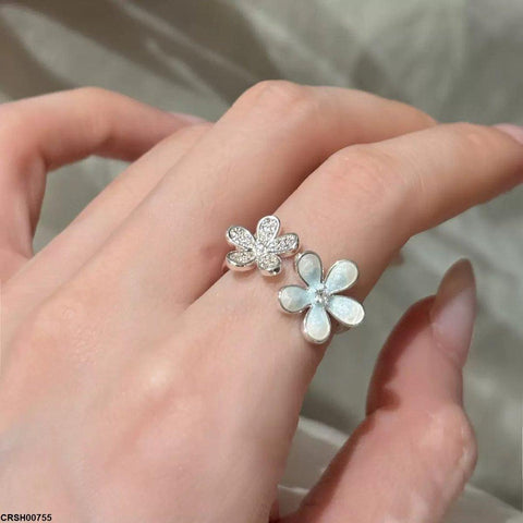 CRSH00755 WNS Double Flower Ring Adjustable - CRSH