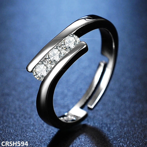 CRSH594 ZFQ Circle layered Cross Adjustable Ring - TRSH