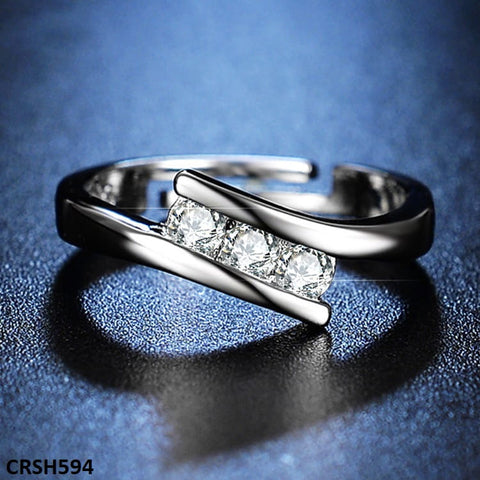CRSH594 ZFQ Circle layered Cross Adjustable Ring - TRSH
