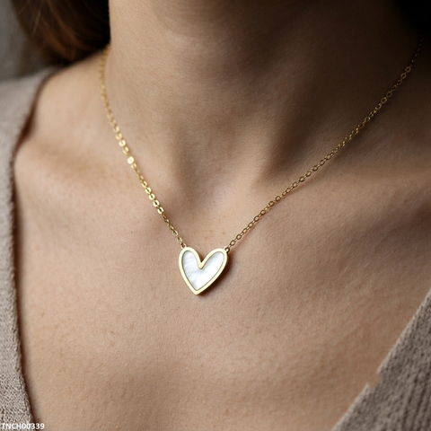 TNCH00339 QSJ Stainless Steel Heart Necklace - TNCH