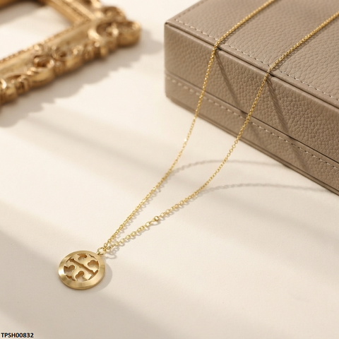 TPSH00832 QSJ Stainless Steel Round Double T Pendant - TPSH