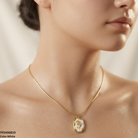 TPSH00829 QSJ Stainless Steel Flower Pendant - TPSH