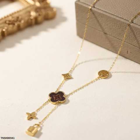 TNCH00341 QSJ Stainless Steel Star/Lock Necklace - TNCH