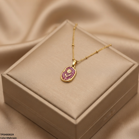 TPSH00829 QSJ Stainless Steel Flower Pendant - TPSH